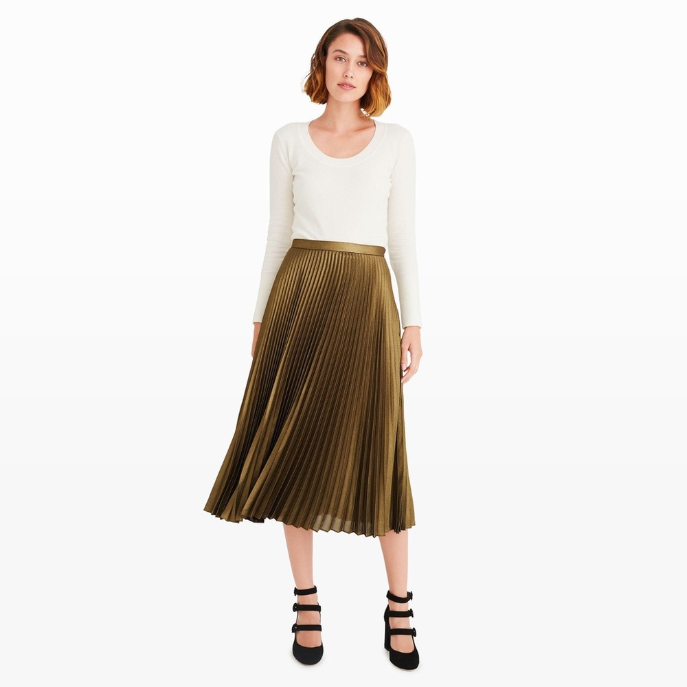 Club Monaco Gold Annina Pleated Skirt